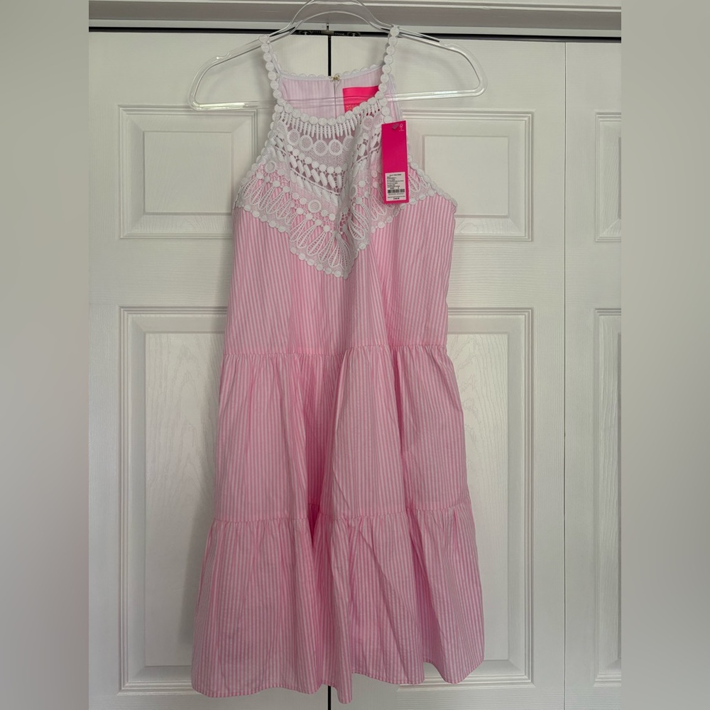 NWT Lilly Pulitzer Britt seersucker striped in Havana pink size 8